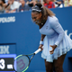Serena Williams reacts after a point against Kaia Kanepi, of Estonia, during the fourth round of the U.S. Open tennis tournament, Sunday, Sept. 2, 2018, in New York.